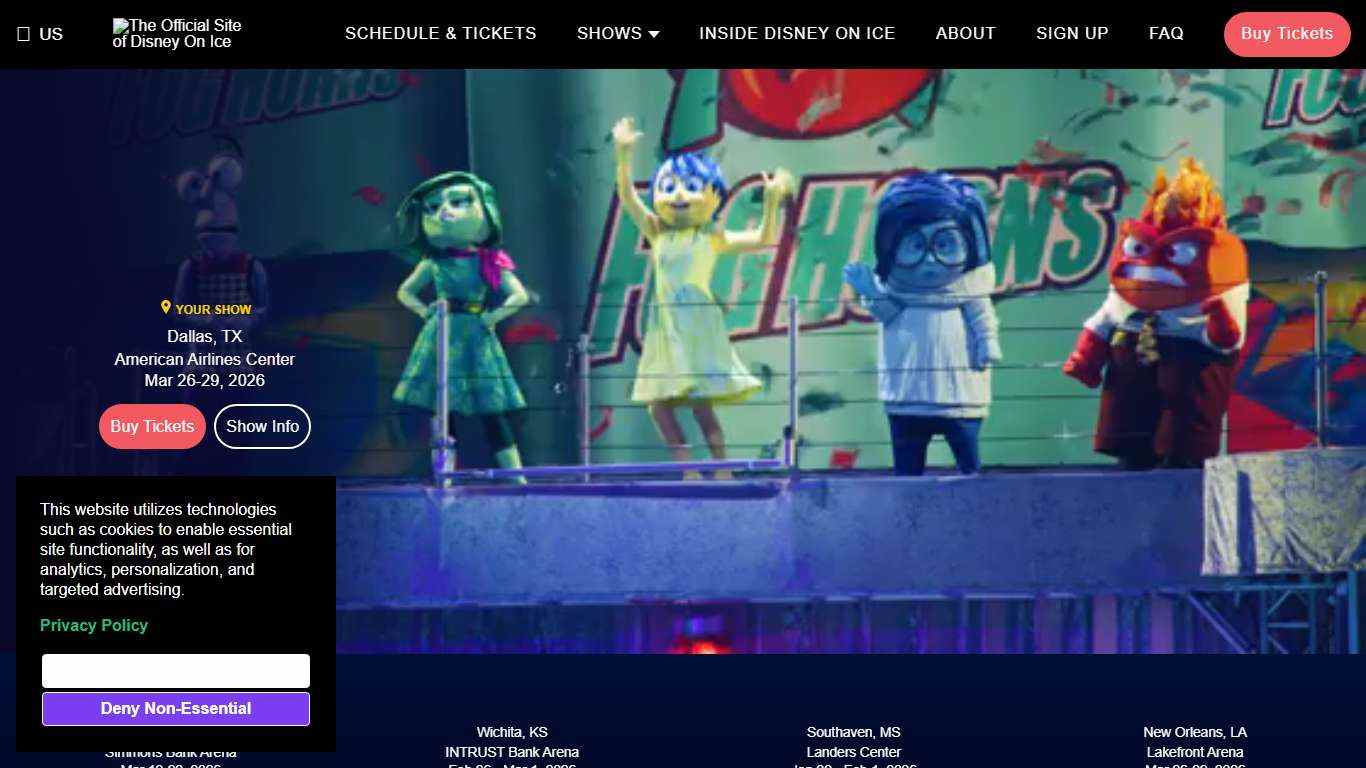 The Official Site of Disney On Ice A series of touring ice shows produced by Feld Entertainment under agreement with The Walt Disney Company.